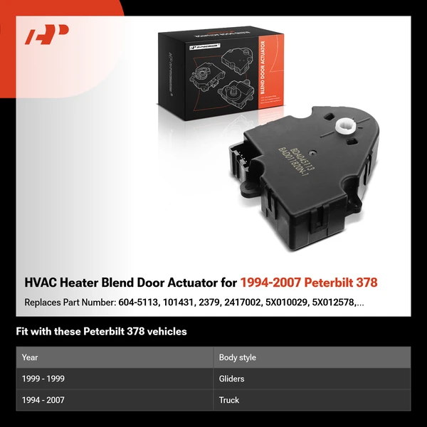 HVAC Heater Blend Door Actuator for 1994-2007 Peterbilt 378