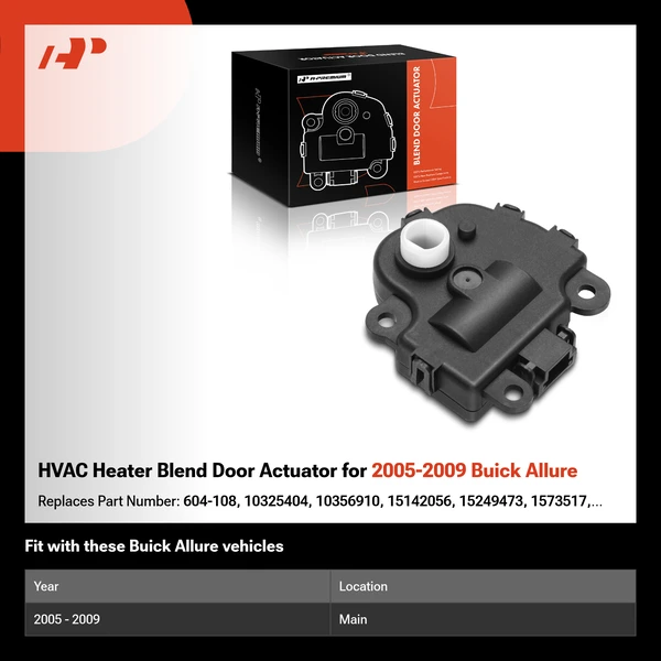 HVAC Heater Blend Door Actuator for 2005-2009 Buick Allure