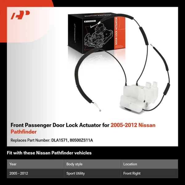 Front Passenger Door Lock Actuator for 2005-2012 Nissan Pathfinder