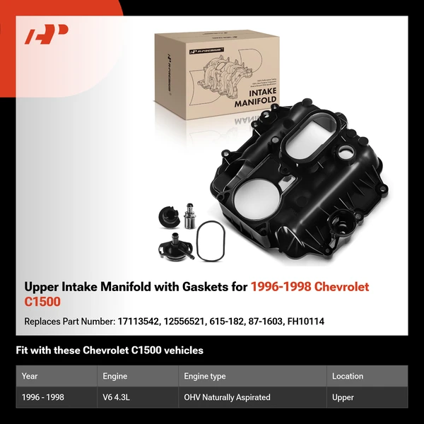 Upper Intake Manifold with Gaskets for 1996-1998 Chevrolet C1500
