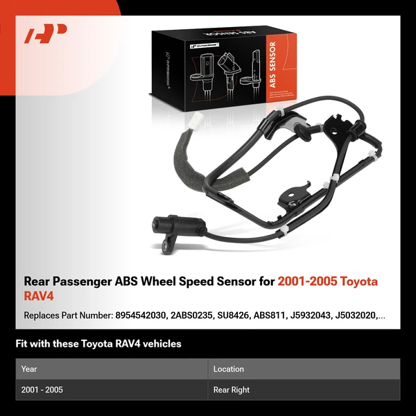 Rear Passenger ABS Wheel Speed Sensor for 2001-2005 Toyota RAV4
