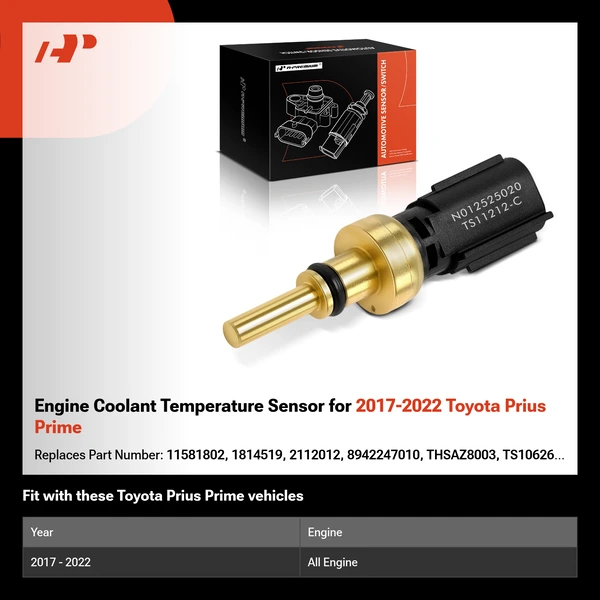 Engine Coolant Temperature Sensor for 2017-2022 Toyota Prius Prime