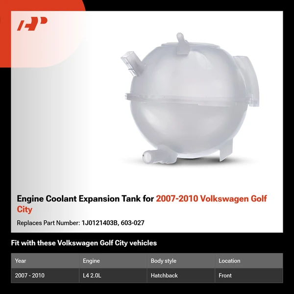 Engine Coolant Expansion Tank for 2007-2010 Volkswagen Golf City