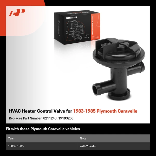 HVAC Heater Control Valve for 1983-1985 Plymouth Caravelle