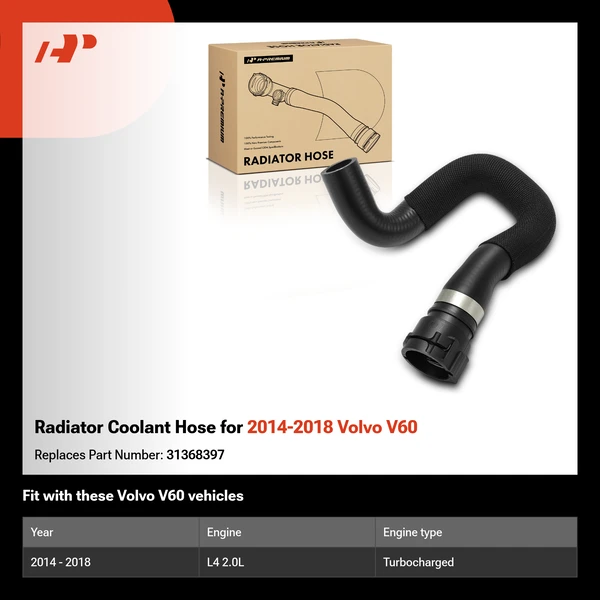Radiator Coolant Hose for 2014-2018 Volvo V60
