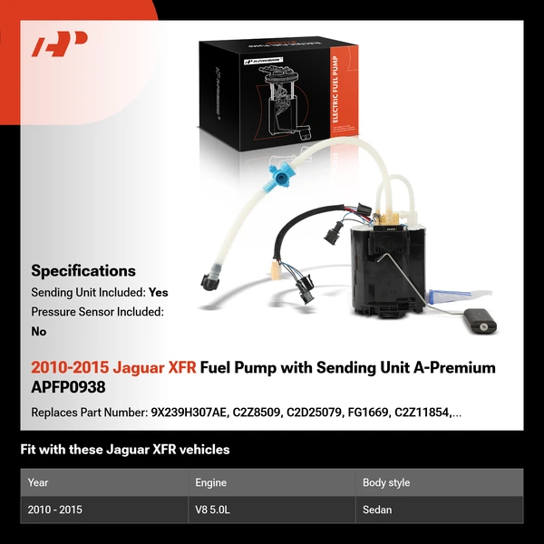 2010-2015 Jaguar XFR Fuel Pump with Sending Unit A-Premium APFP0938