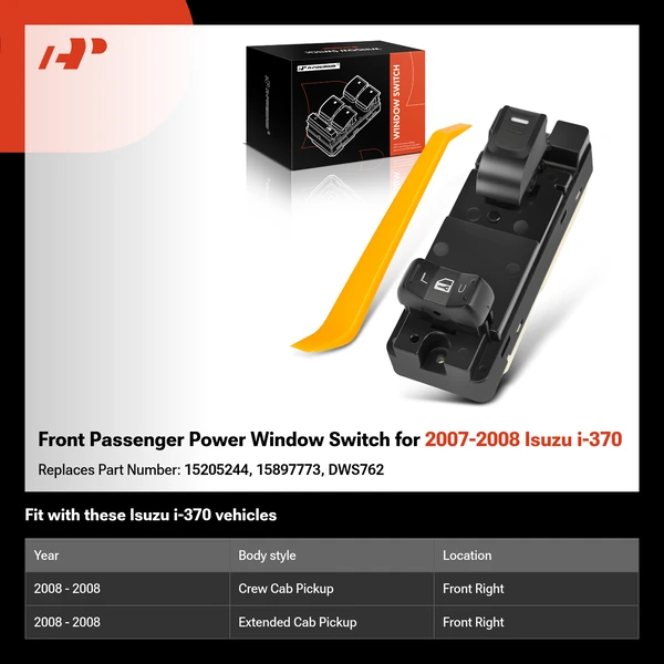 Front Passenger Power Window Switch for 2007-2008 Isuzu i-370