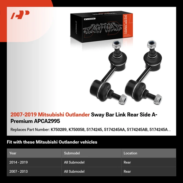 2007-2019 Mitsubishi Outlander Sway Bar Link Rear Side A-Premium APCA2995