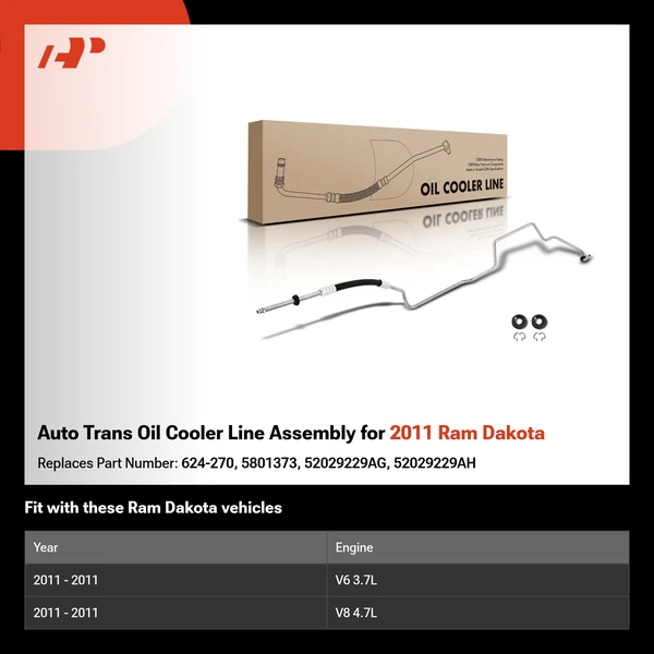 Auto Trans Oil Cooler Line Assembly for 2011 Ram Dakota