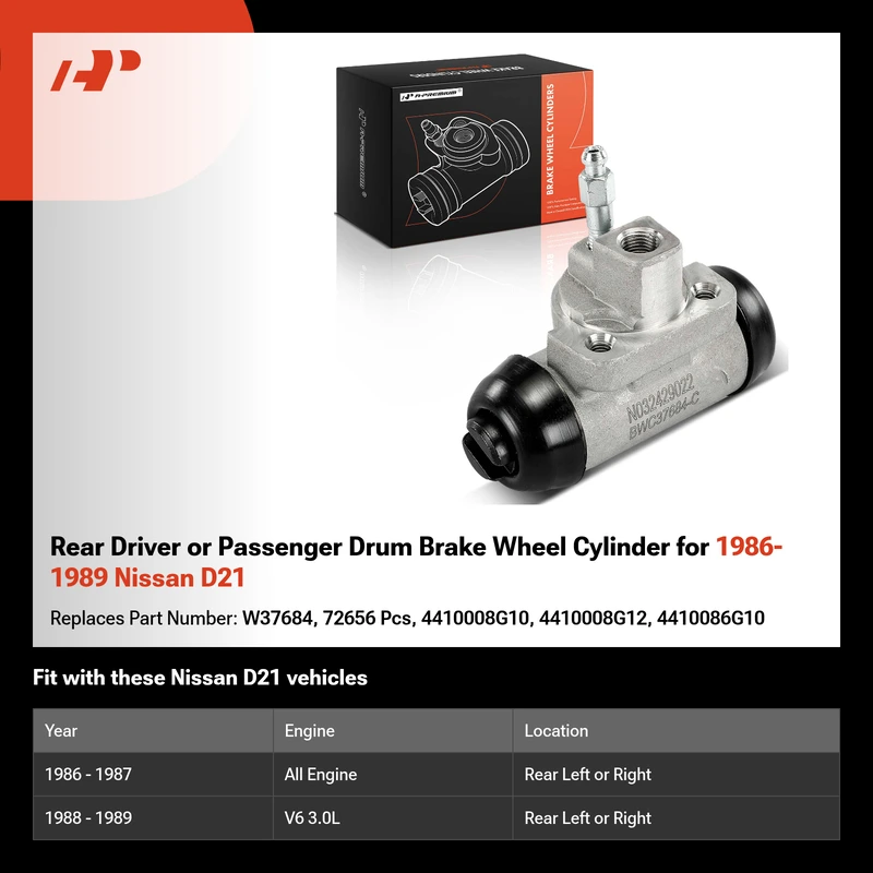 Rear Driver or Passenger Drum Brake Wheel Cylinder for 1986-1989 Nissan D21