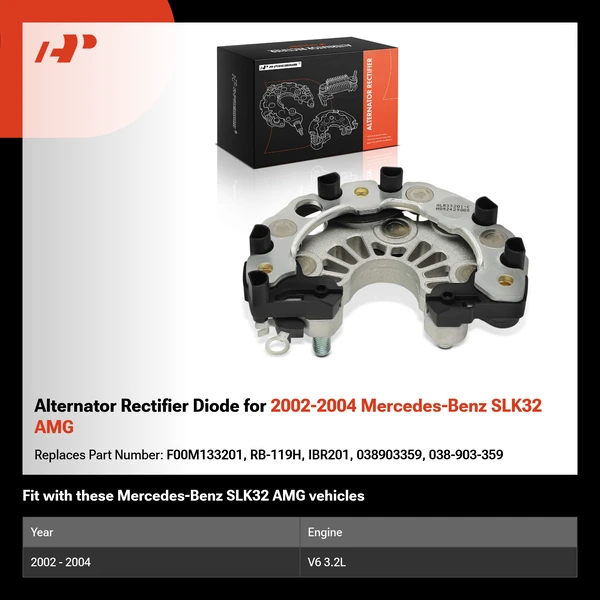 Alternator Rectifier Diode for 2002-2004 Mercedes-Benz SLK32 AMG