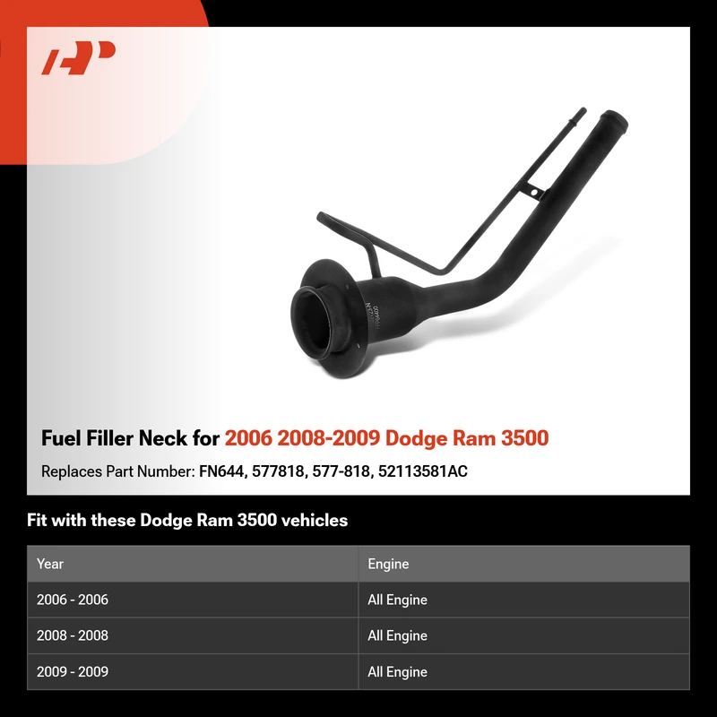 Fuel Filler Neck for 2006 2008-2009 Dodge Ram 3500