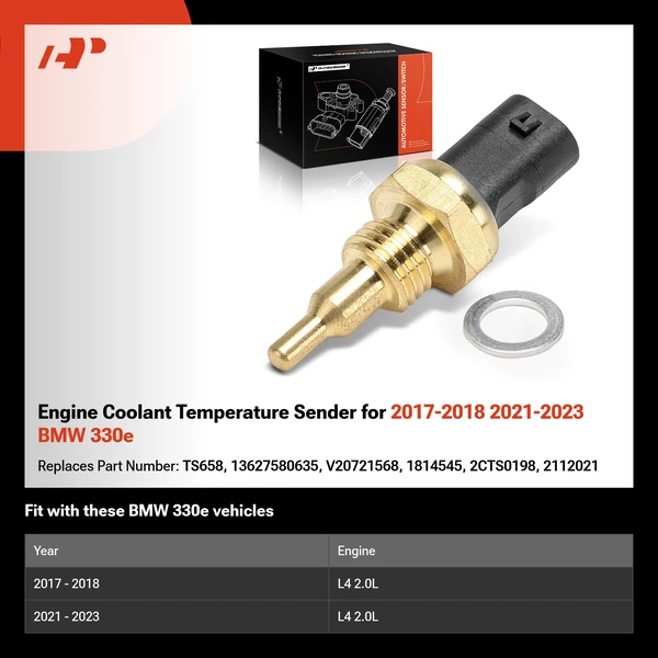 Engine Coolant Temperature Sender for 2017-2018 2021-2023 BMW 330e