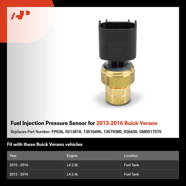 Fuel Injection Pressure Sensor for 2013-2016 Buick Verano