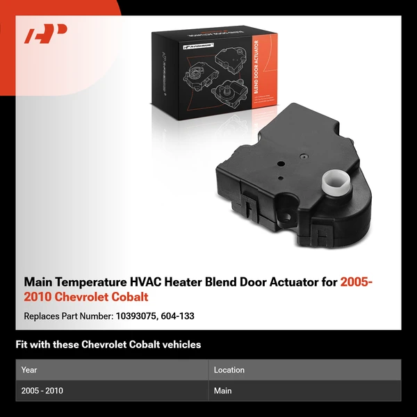Main Temperature HVAC Heater Blend Door Actuator for 2005-2010 Chevrolet Cobalt