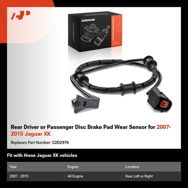 Rear Driver or Passenger Disc Brake Pad Wear Sensor for 2007-2015 Jaguar XK