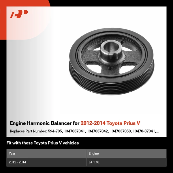 Engine Harmonic Balancer for 2012-2014 Toyota Prius V