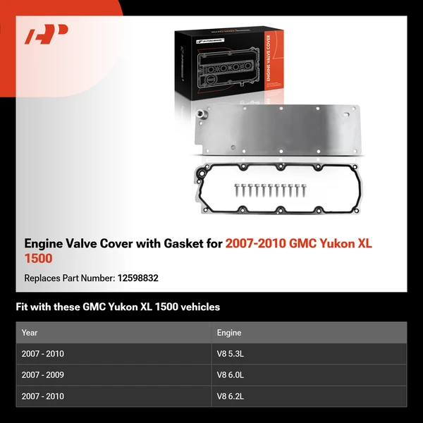 Engine Valve Cover with Gasket for 2007-2010 GMC Yukon XL 1500