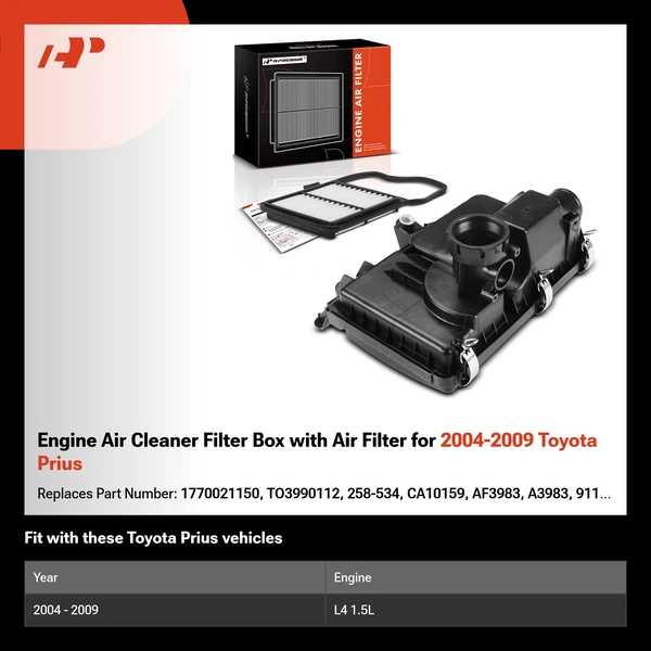 Engine Air Cleaner Filter Box with Air Filter for 2004-2009 Toyota Prius