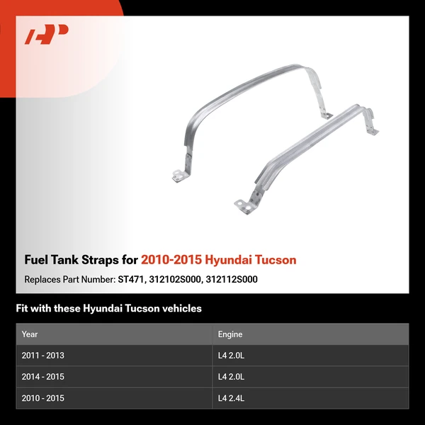 Fuel Tank Straps for 2010-2015 Hyundai Tucson