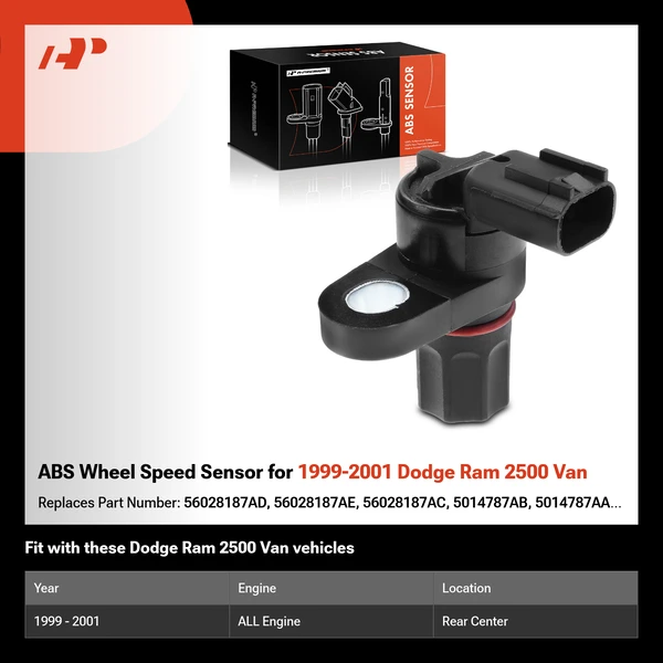 ABS Wheel Speed Sensor for 1999-2001 Dodge Ram 2500 Van