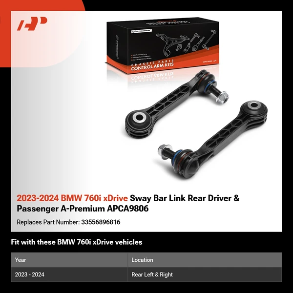2023-2024 BMW 760i xDrive Sway Bar Link Rear Driver & Passenger A-Premium APCA9806