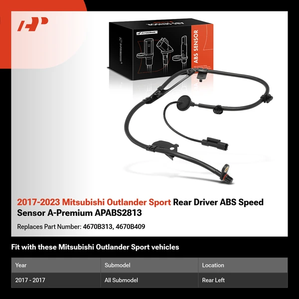 2017-2023 Mitsubishi Outlander Sport Rear Driver ABS Speed Sensor A-Premium APABS2813