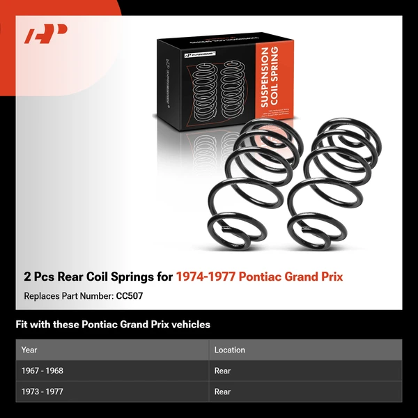 2 Pcs Rear Coil Springs for 1974-1977 Pontiac Grand Prix