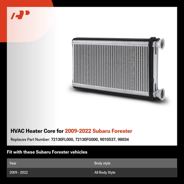 HVAC Heater Core for 2009-2022 Subaru Forester