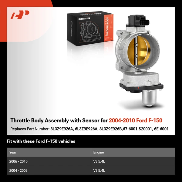 Throttle Body Assembly with Sensor for 2004-2010 Ford F-150