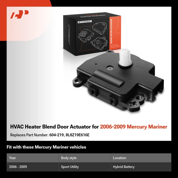 HVAC Heater Blend Door Actuator for 2006-2009 Mercury Mariner