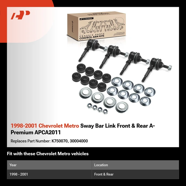 1998-2001 Chevrolet Metro Sway Bar Link Front & Rear A-Premium APCA2011