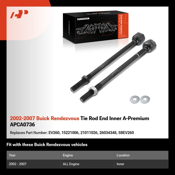2002-2007 Buick Rendezvous Tie Rod End Inner A-Premium APCA0736