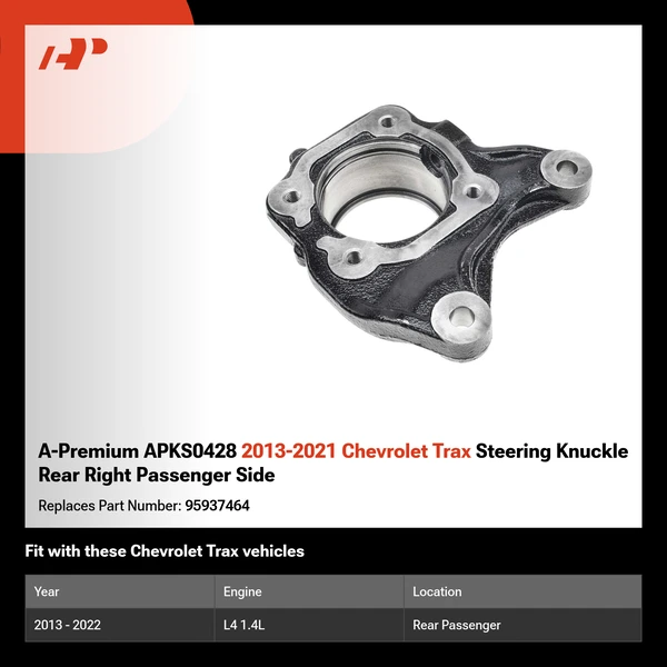 A-Premium APKS0428 2013-2021 Chevrolet Trax Steering Knuckle Rear Right Passenger Side