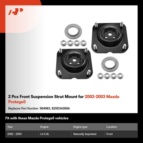 2 Pcs Front Suspension Strut Mount for 2002-2003 Mazda Protege5