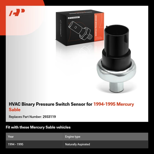 HVAC Binary Pressure Switch Sensor for 1994-1995 Mercury Sable