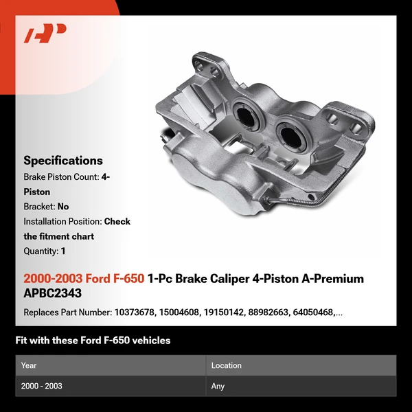 2000-2003 Ford F-650 1-Pc Brake Caliper 4-Piston A-Premium APBC2343