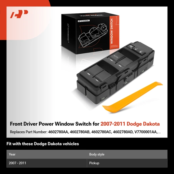 Front Driver Power Window Switch for 2007-2011 Dodge Dakota