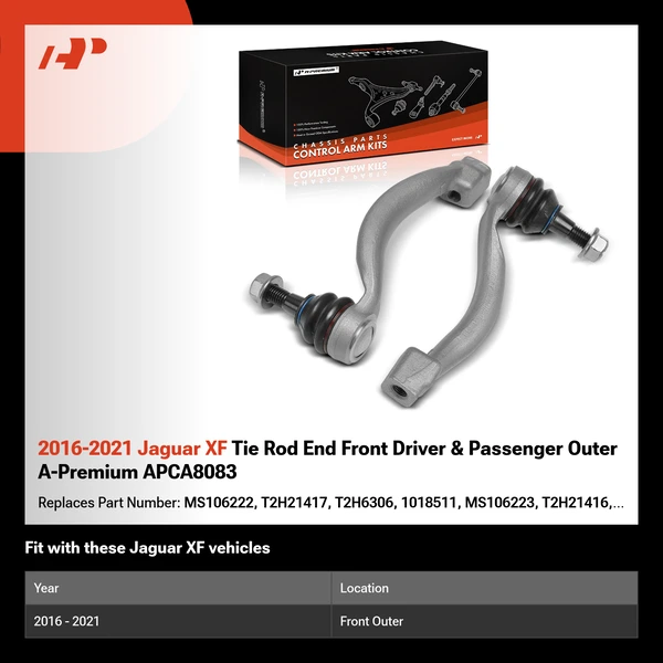 2016-2021 Jaguar XF Tie Rod End Front Driver & Passenger Outer A-Premium APCA8083