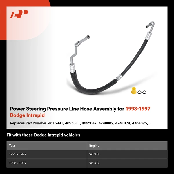 Power Steering Pressure Line Hose Assembly for 1993-1997 Dodge Intrepid