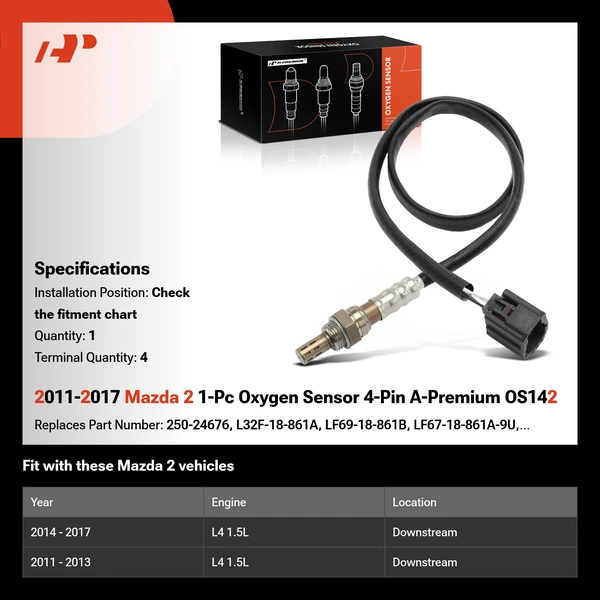 2011-2017 Mazda 2 1-Pc Oxygen Sensor 4-Pin A-Premium OS142