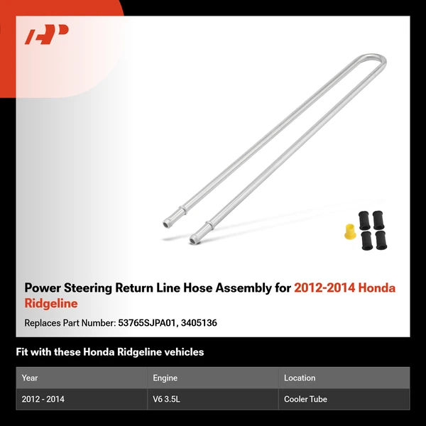 Power Steering Return Line Hose Assembly for 2012-2014 Honda Ridgeline