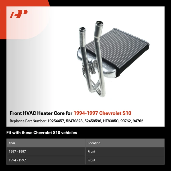 Front HVAC Heater Core for 1994-1997 Chevrolet S10