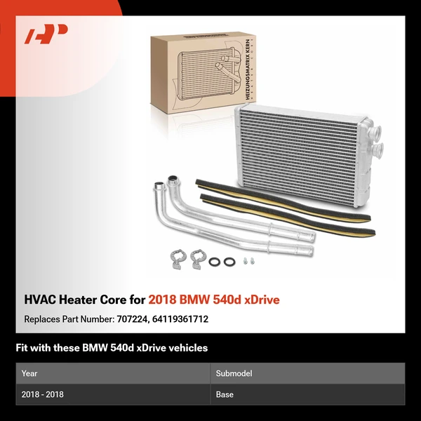 HVAC Heater Core for 2018 BMW 540d xDrive