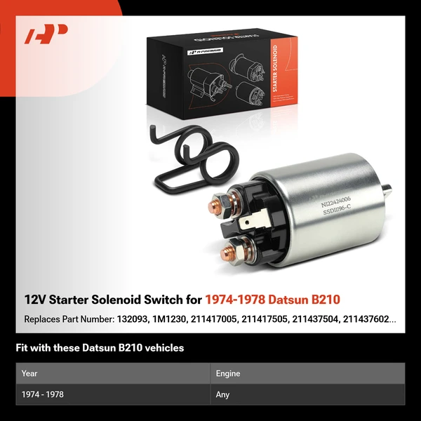 12V Starter Solenoid Switch for 1974-1978 Datsun B210