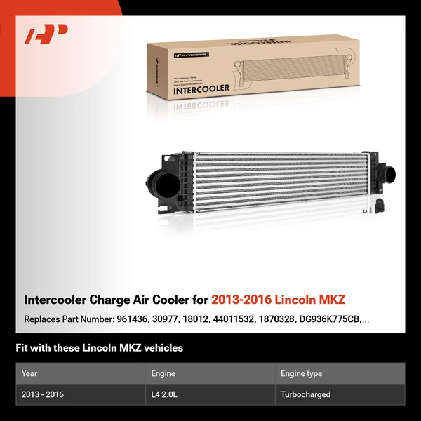 Intercooler Charge Air Cooler for 2013-2016 Lincoln MKZ