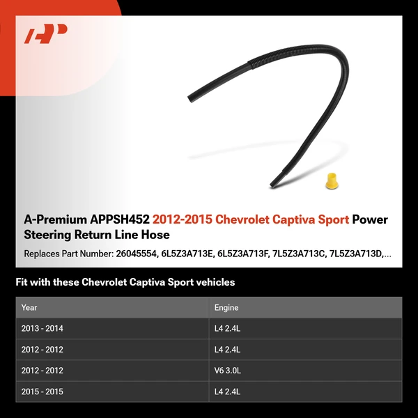 A-Premium APPSH452 2012-2015 Chevrolet Captiva Sport Power Steering Return Line Hose