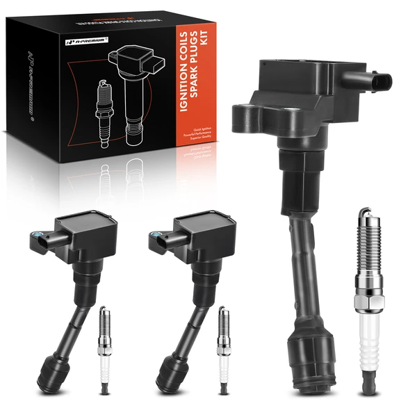 Ignition Coil and Spark Plug Kit Set of A Set of 6 Iridium Series, 3-Pin Terminal A-Premium APIC0801