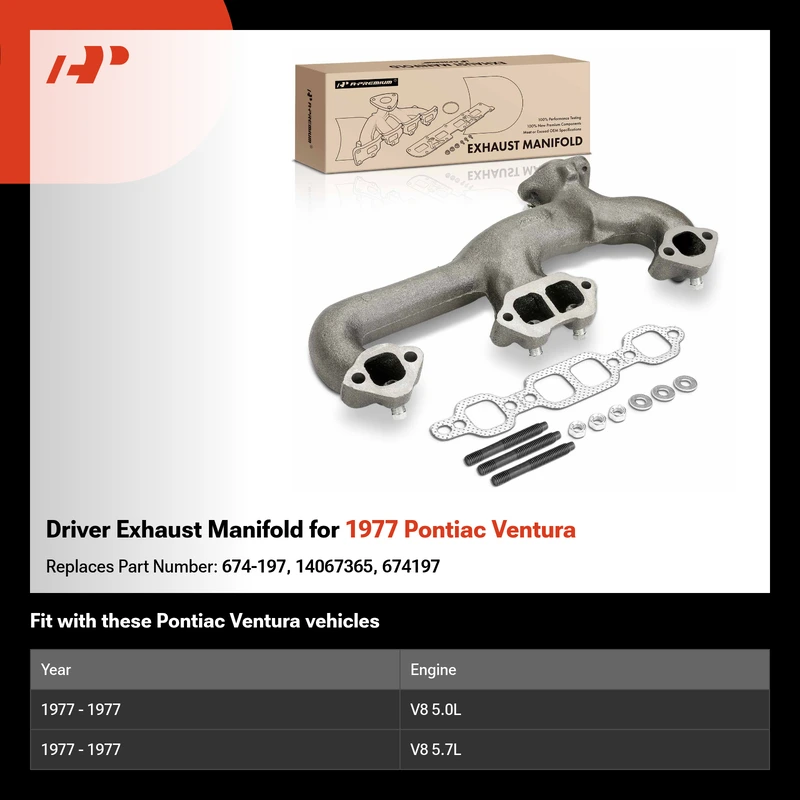 Driver Exhaust Manifold for 1977 Pontiac Ventura