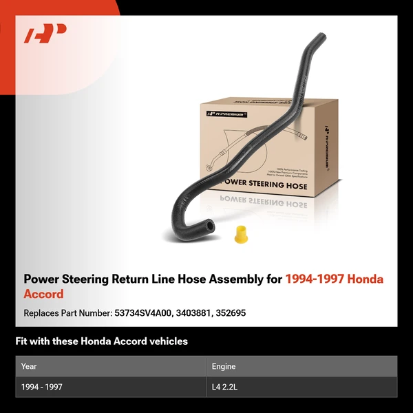 Power Steering Return Line Hose Assembly for 1994-1997 Honda Accord